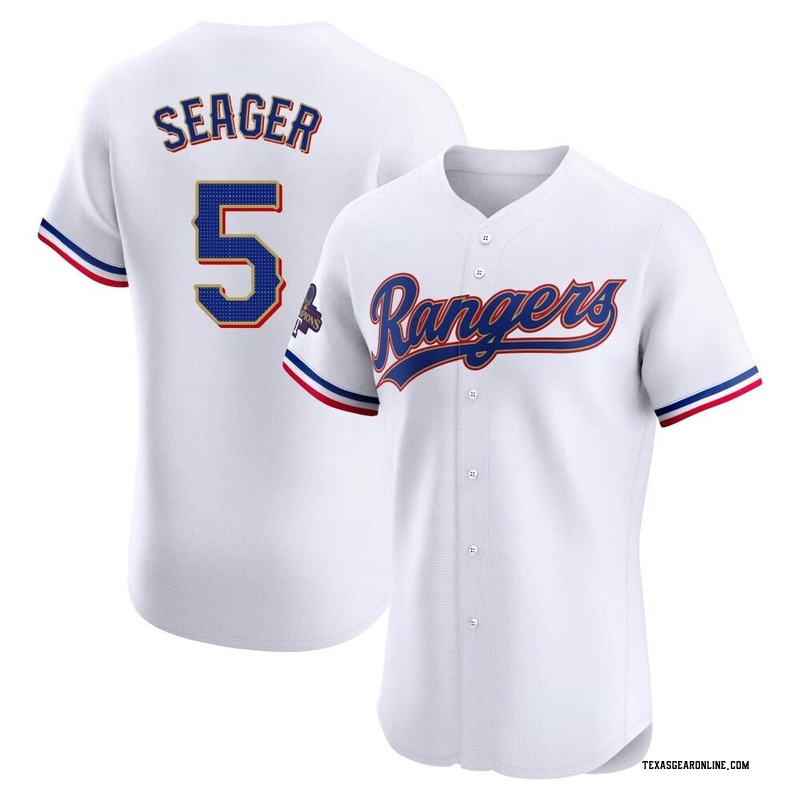 Corey Seager Men's Texas Rangers White 2024 Collection Jersey - Gold Elite