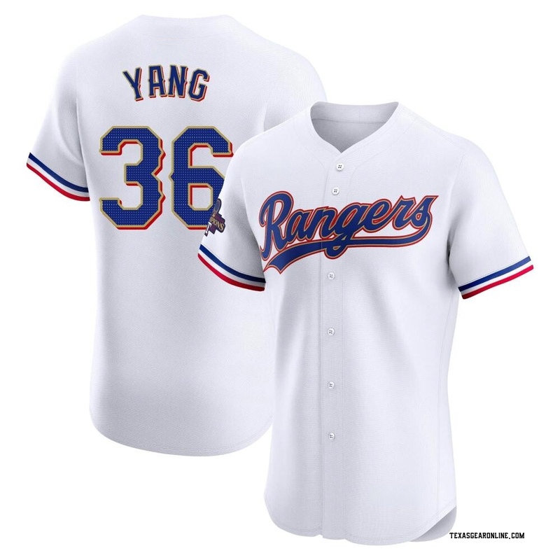 Hyeon-Jong Yang Men's Texas Rangers White 2024 Collection Jersey - Gold Elite
