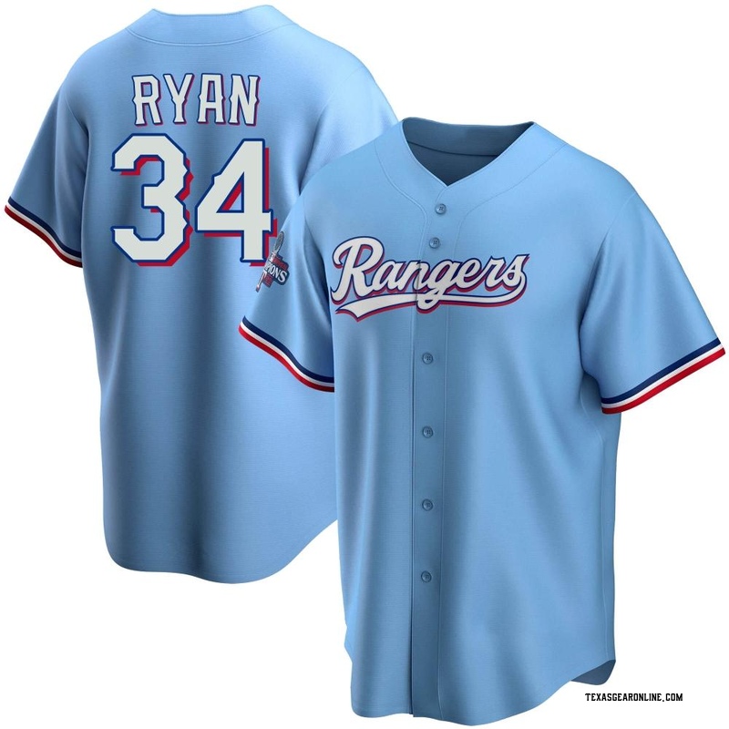 Nolan Ryan Youth Texas Rangers Alternate 2023 World Series Champions Jersey - Light Blue Replica